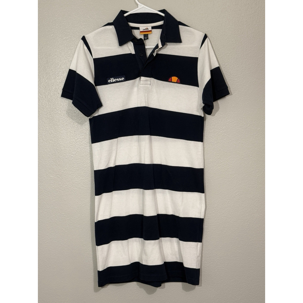 Ellesse Mandel Pique Polo Dress Womens Navy & White Stripe XSmall Golf Tennis
